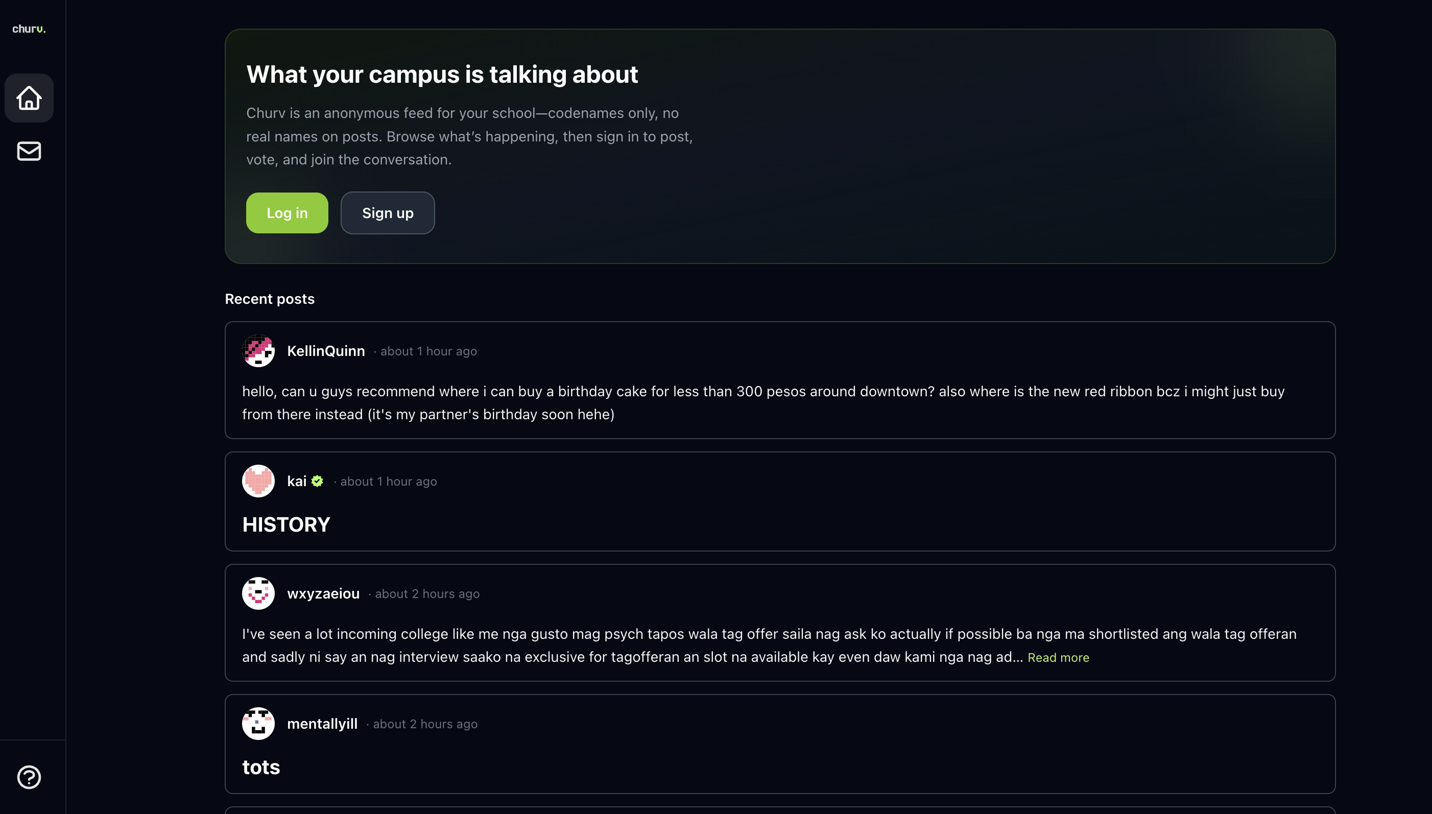 Churv landing page